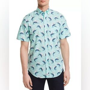 Vineyard Vines EUC Men's Slim Fit Marlin Shortsleeve Button Down Shirt Medium